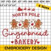 Gingerbread Bakery Embroidery Design, Christmas North Pole Embroidery Design