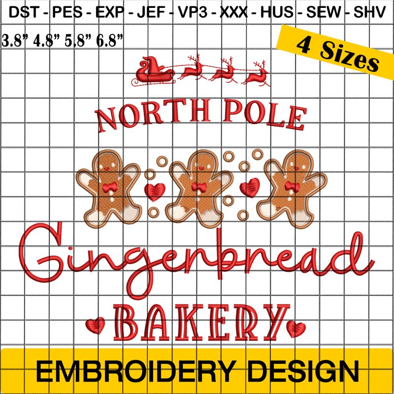 gingerbread bakery embroidery design