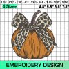 Pumpkin With Bow Embroidery Design, Halloween Embroidery Design