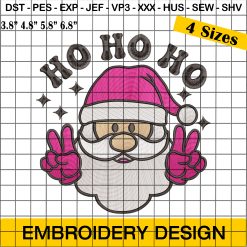 Ho Ho Ho Embroidery Design, Christmas Embroidery Designs, Santa Embroidery Design