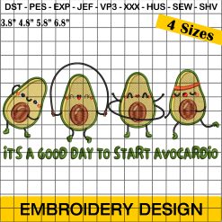 Avocardio Embroidery Design, Funny Embroidery Design