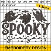 Spooky Ghosts Embroidery Design, Halloween Embroidery Design