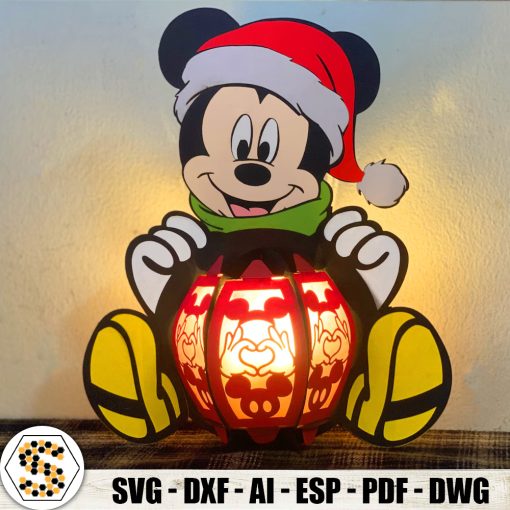 Mickey Mouse Christmas 3D Paper Cut, Disney Christmas 3D Paper Cut