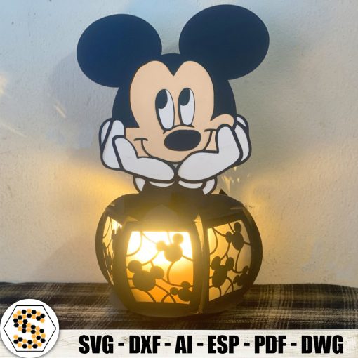 Cute Mickey Mouse Lantern 3D Paper Cut