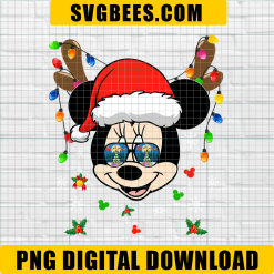 Minnie Mouse Christmas PNG, Disney Christmas PNG, Christmas Lights PNG