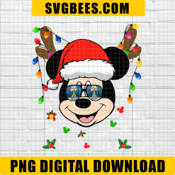 Mickey Mouse Christmas PNG, Disney Christmas PNG, Christmas Lights PNG