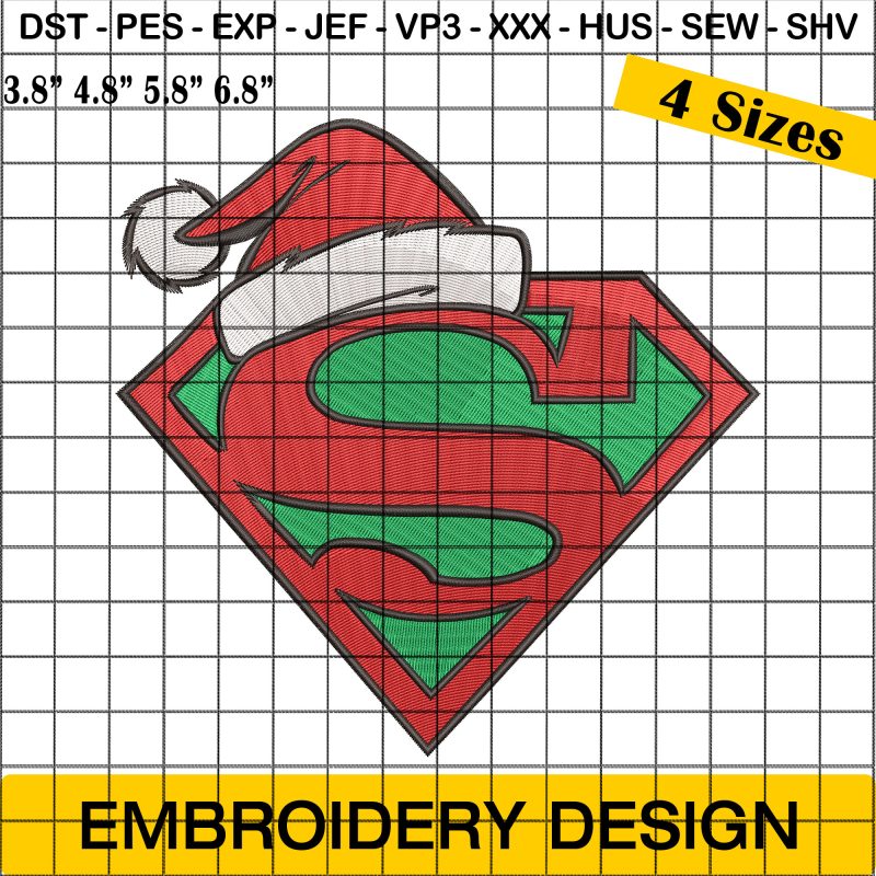 superman logo embroidery design