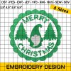 Merry Christmas Gnome Embroidery Design - Silhouette Embroidery