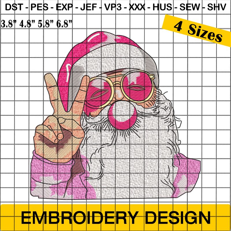 Cool Santa Embroidery Design