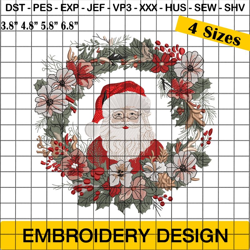 Vintage Santa Christmas Embroidery Designs