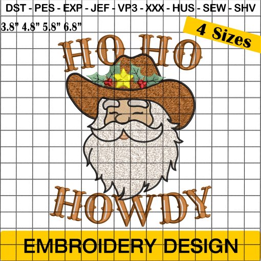 Ho Ho Howdy Christmas Embroidery Designs