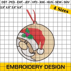 Santa Embroidery Ornament - Christmas Embroidery Designs