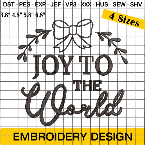 Joy to the World Christmas Embroidery Designs - Festive Holiday Patterns