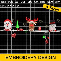 Cute Santa, Snowman, and Reindeer Embroidery Designs – Perfect Christmas Embroidery for All!