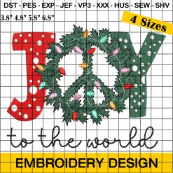 Joy Embroidery Christmas Lights Design for Festive Decorations