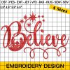 Believe Embroidery Design | Christmas Jesus Christ Embroidery Designs