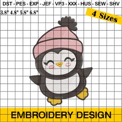 Cute Penguin Christmas Embroidery Designs