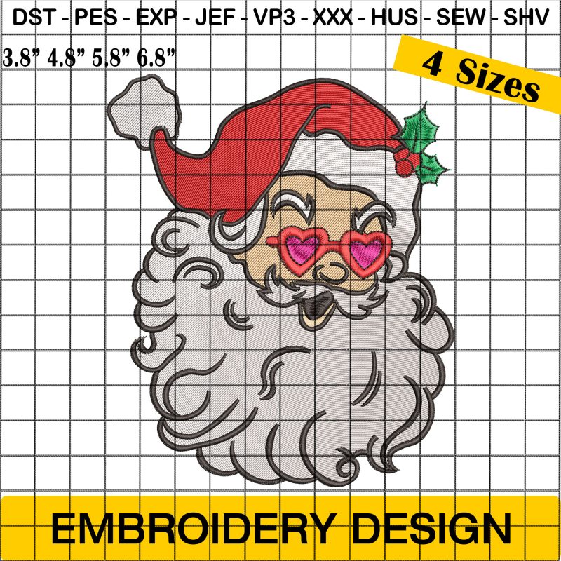 Santa Claus Face Embroidery Designs