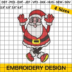 Dancing Santa Embroidery Designs - Christmas Embroidery Designs