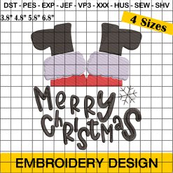 Funny Santa Merry Christmas Embroidery Design