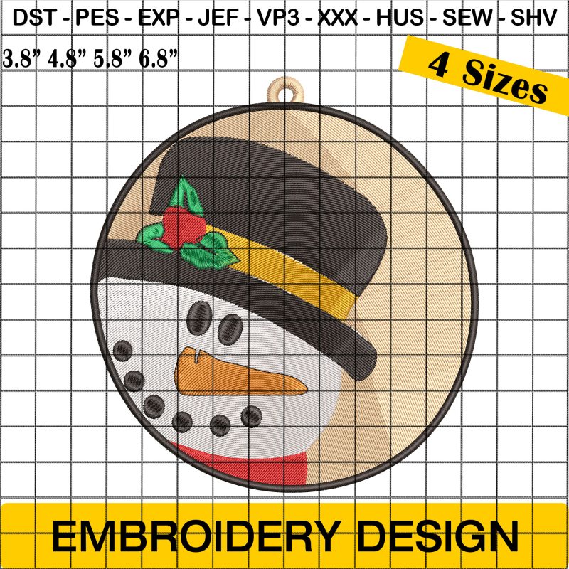 Snowman Embroidery Ornament