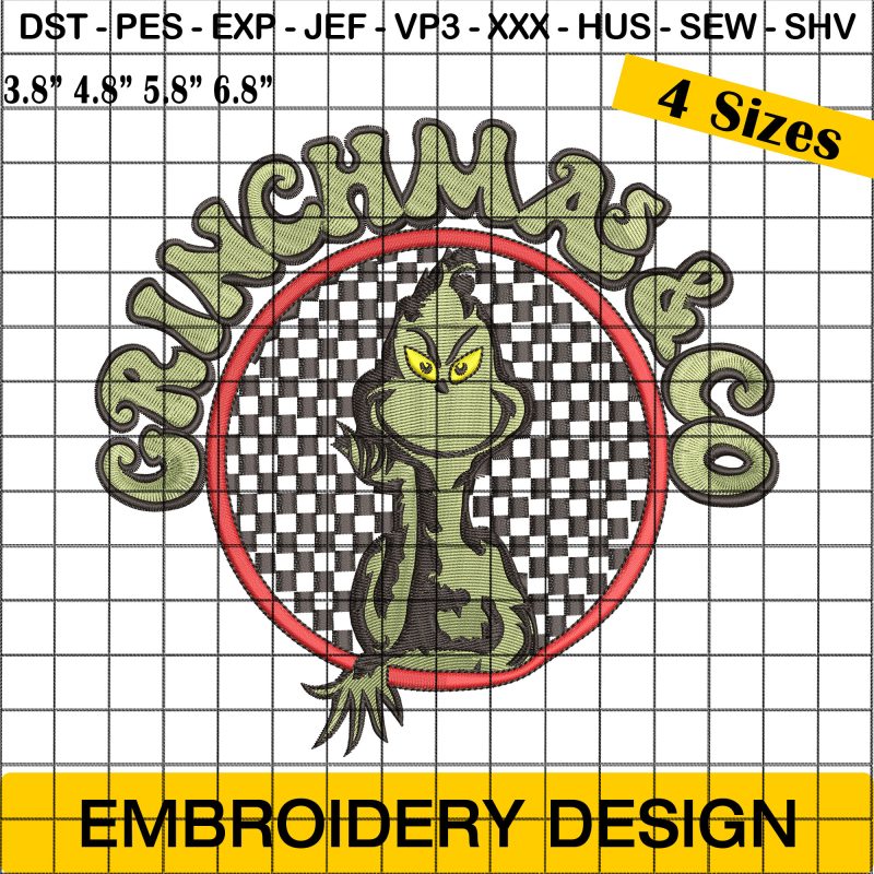 Grinchmas Logo Embroidery Design