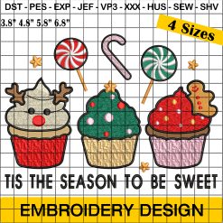 Christmas Cupcakes and Candies Embroidery Designs