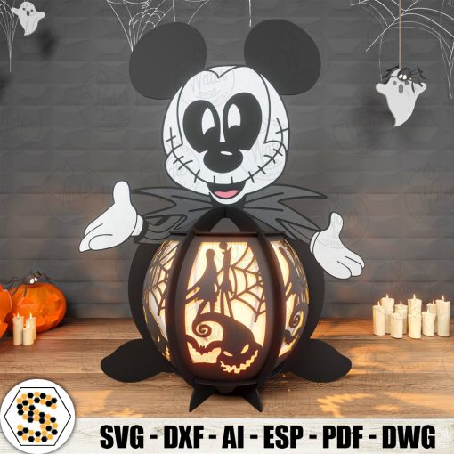 Mickey Mouse Jack Skellington 3D Paper Lantern - Halloween Decor