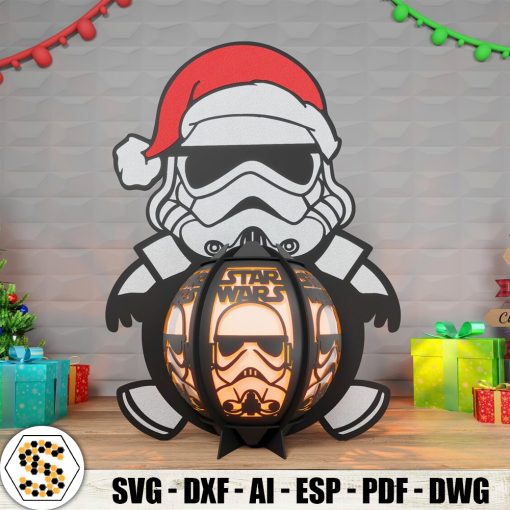 Christmas Stormtrooper 3D Paper Lantern – Festive Decor for the Holidays