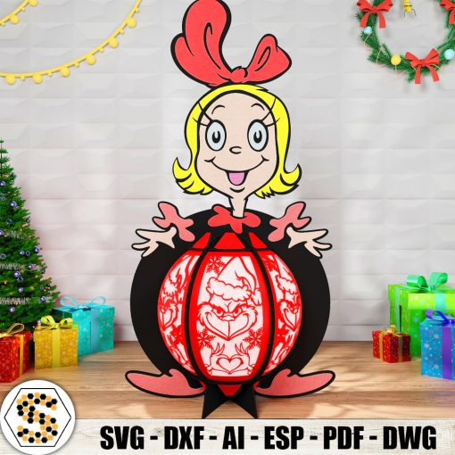 Cindy Lou Who 3D Paper Cut Lantern