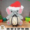 Christmas Elephant 3D Paper Lantern Cut