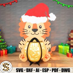 Cute Christmas Lion 3D Paper Lanterns - Adorable Holiday Decor