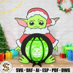 Santa Yoda 3D Paper Lanterns - Christmas Paper Cut Decoration