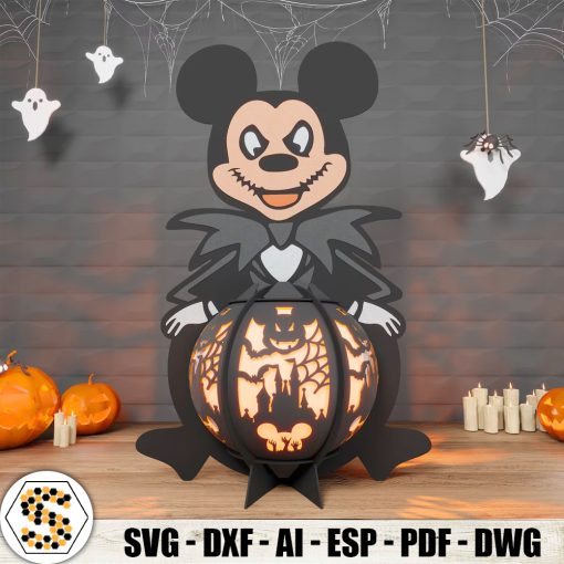 Jack Skellington Mickey Mouse 3D Paper Lantern | Halloween Paper Lanterns for Spooky Decor