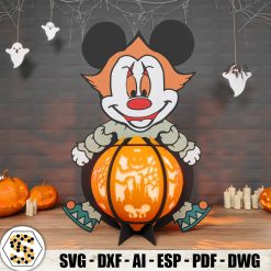 Mickey Mouse Pennywise 3D Paper Cut Halloween Lanterns