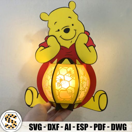 3D Paper Cut Winnie the Pooh Lantern