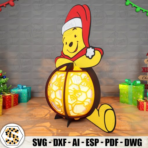 Christmas Winnie the Pooh 3D Paper Lantern