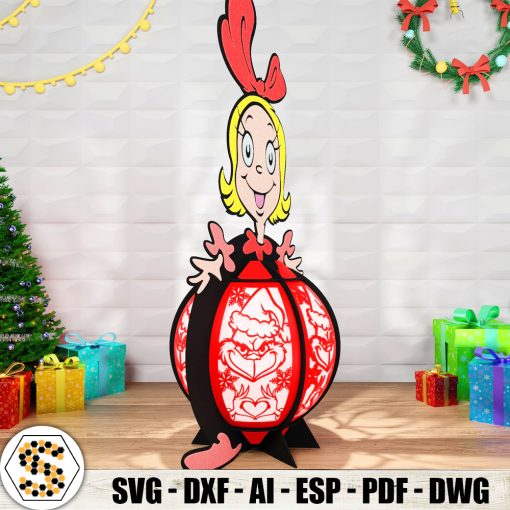 Cindy Lou Who 3D Paper Cut Lantern