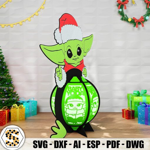 Christmas Baby Yoda 3D Paper Cut Lantern