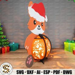 Christmas Fox 3D Paper Cut Lantern