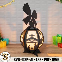 Black Bow 3D Paper Cut Lantern