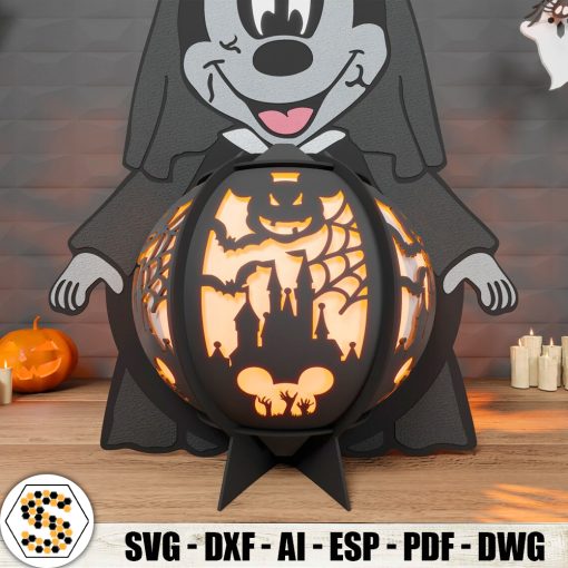 Mickey Mouse Nun 3D Paper Cut Halloween Paper Lantern