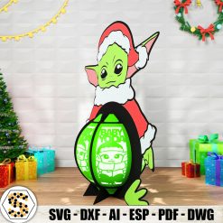 Santa Yoda 3D Paper Lanterns