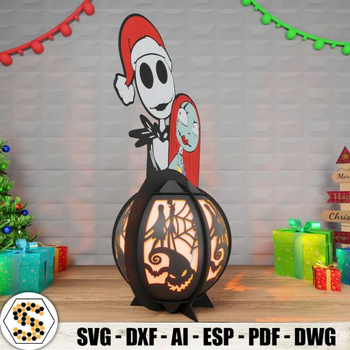 Jack Skellington and Sally 3D Paper Lantern