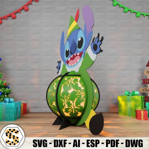 Stitch Elf 3D Paper Lanterns