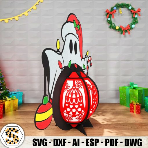 Cute Christmas Ghost 3D Paper Lantern