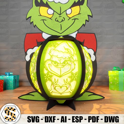 Baby Grinch Christmas 3D Paper Lantern