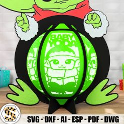 Christmas Baby Yoda 3D Paper Cut Lantern