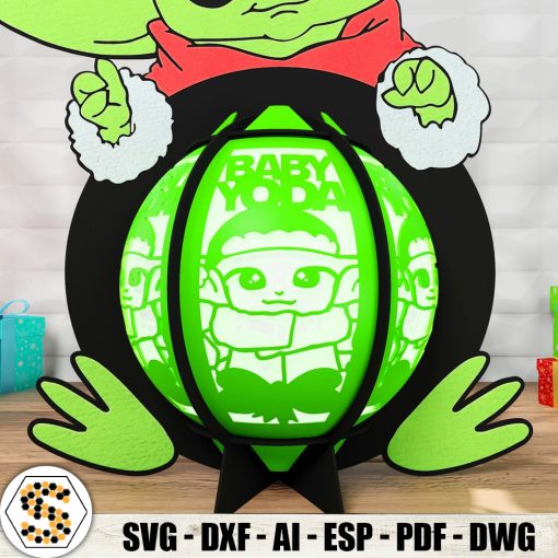 Christmas Baby Yoda 3D Paper Cut Lantern