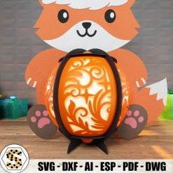 Christmas Fox 3D Paper Cut Lantern